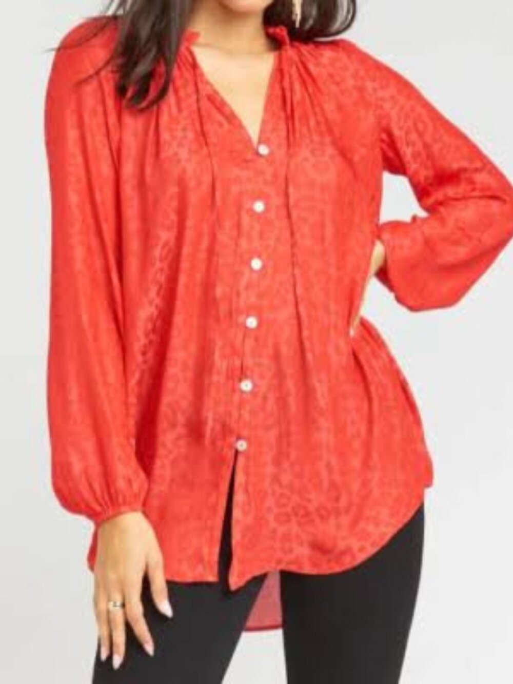 Show Me Your Mumu Alicia Tunic Red Cheetah Leopard Print Blouse Small
